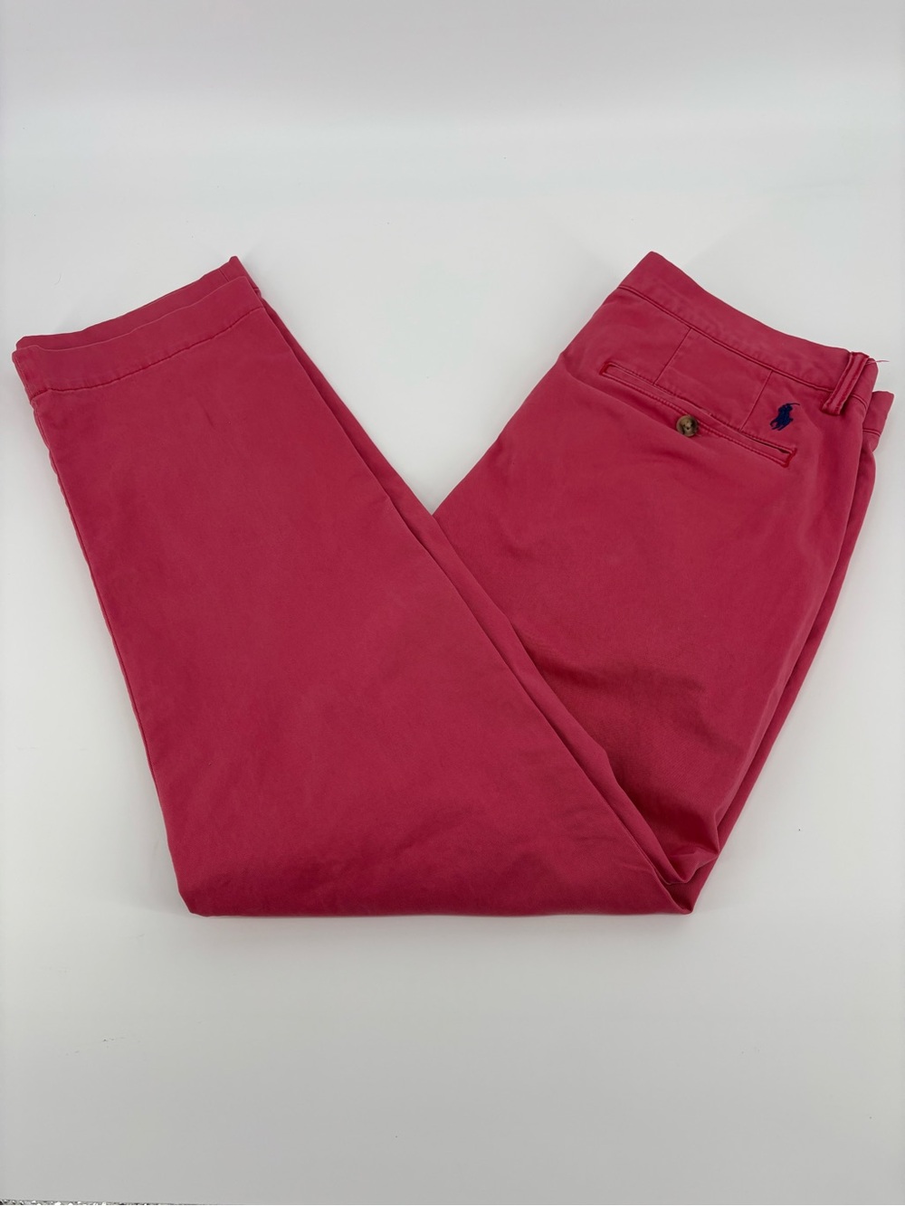 Polo Ralph Lauren Chino Pants Mens 33x30 Stretch Straight Fit Pink Berry Cotton